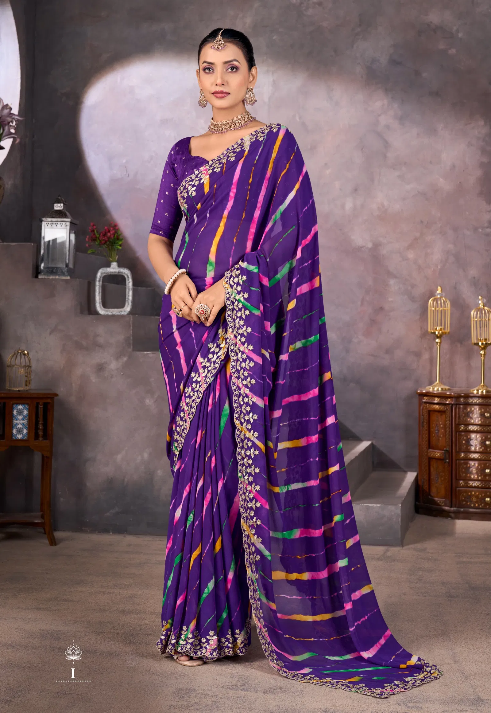 Sundri By Stavan Soft Georgette Embroidery Border Saree Online Wholesale